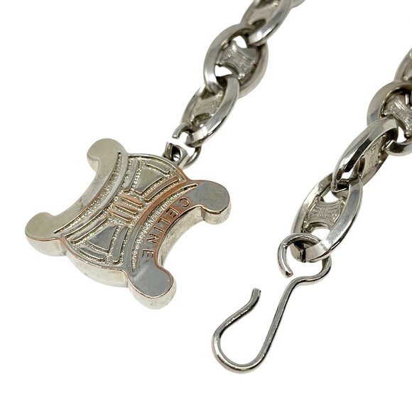 CELINE Vintage Macadam Logo Chain Belt Charm Fashion Accessory Silver [105919] - Picture 4 of 7